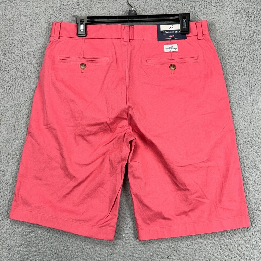 Vineyard Vines Breaker Shorts Mens 32X11 Pink Khaki Flat Front Stretch Chino NEW